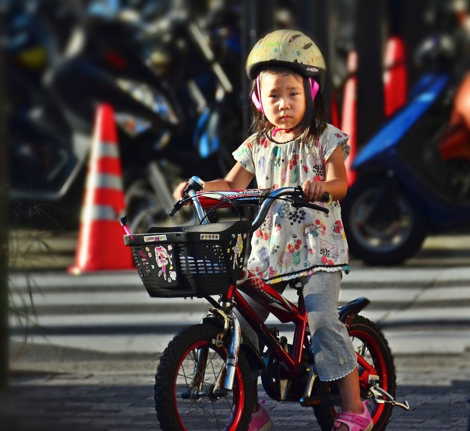 Little girl and a bike, Tokyo