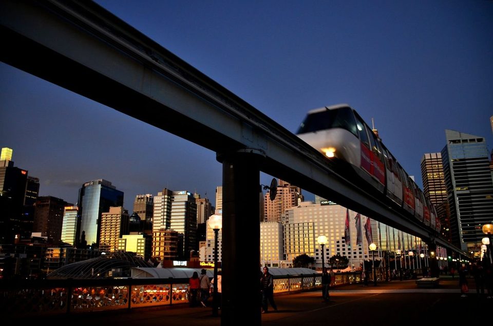 Sydney monorail / the train was removed and disappeared from Sydney skyline in 2013