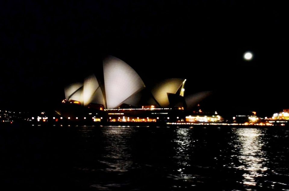 Iconic Sydney Opera House at night