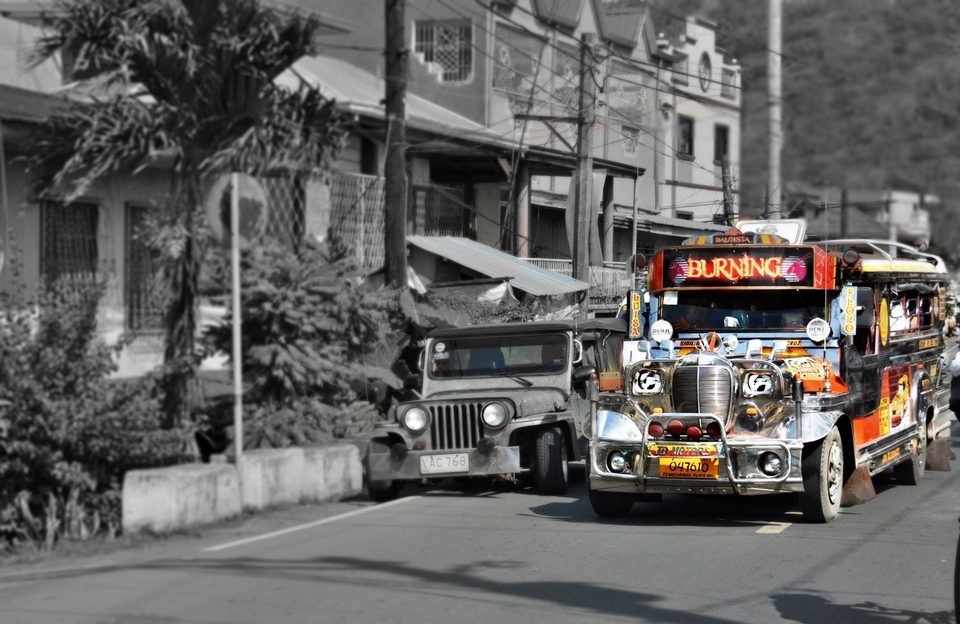 a Jeep and a Jeepney, the icon of Philippines transportation