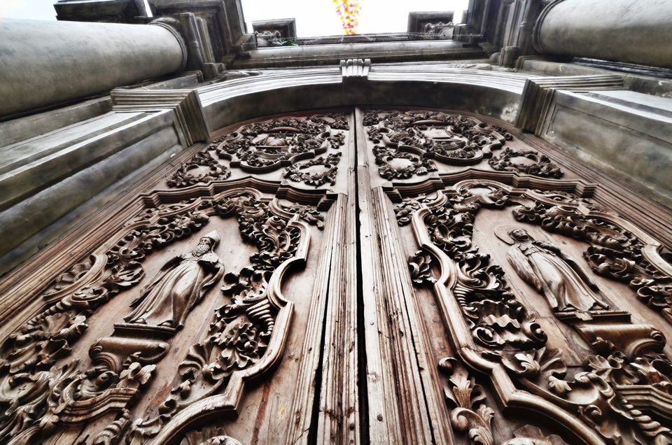 The gate of St Agustin Church inside the historic city of Intramuros, Manila