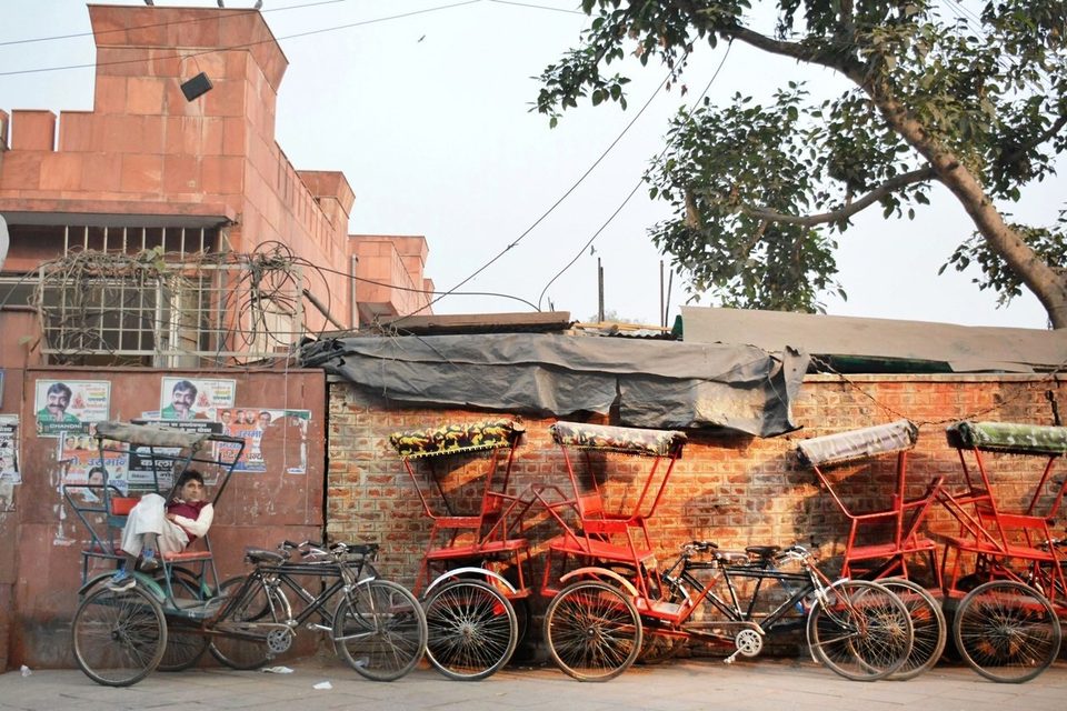 Old Delhi rickshaw stand