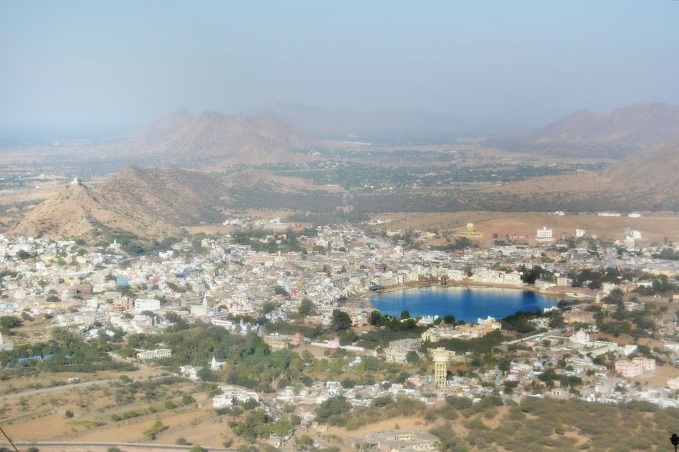 View on Pushkar from the top, border with Thar Desert
