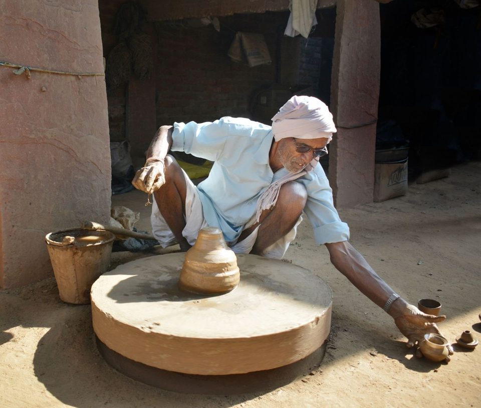 Clay pipe making, Abhaneri village