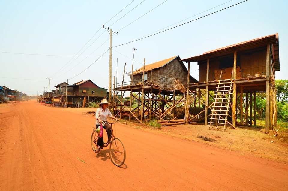 Floating Village in dry season with no water
