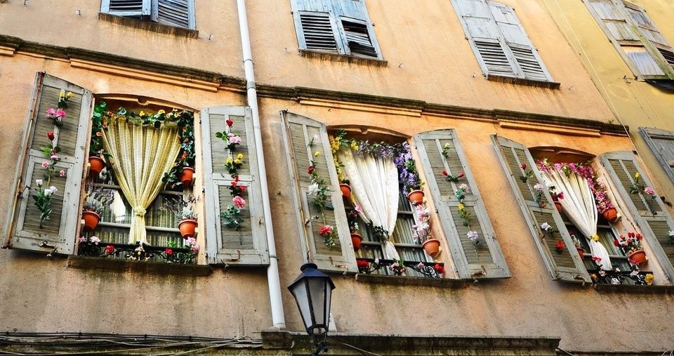 Windows in Grasse, the town known as the world's capital of perfume