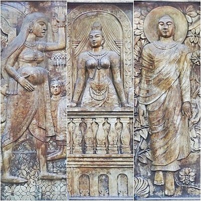 Entrance to Gangaramaya Temple is one of the most important temples in Colombo, Sri Lanka